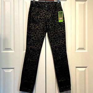 Cartise Black/Gold Animal‎ Print Skinny Jeans Size 6 NWT
